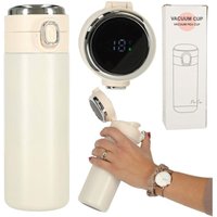 Thermobecher mit mundstuck led thermoskanne 420ml beige von AWELCO