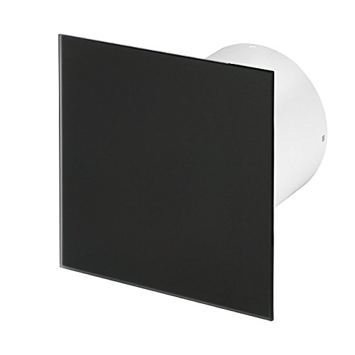Badlüfter Wand-Ventilator Ø 100 mit Nachlauf , Kugellager Silent Trax Glas - Line System+ (schwarz matt) von Awenta