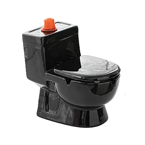 AWERQ Lustiger Aschenbecher Keramik Kreative Toilettenform Windaschenbecher mit Deckel für Draussen Persönlichkeit Multifunktionale Aschenbecher für Home Office Wohnzimmer Dekoration von AWERQ