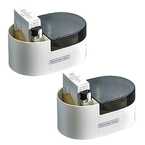AWERQ Toilette Badezimmer Wand Aschenbecher mit Abnehmbar Edelstahl Liner Aschenbecher mit Deckel Geruchsdicht Aschenbecher Halter für Home Office Ohne Bohren Aschenbecher 2 Stück von AWERQ