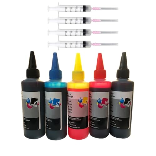 AWGSRZIU 100 ml kompatibles Dye-Tinten-Nachfüllset Kompatibel mit PG510 CL511 PG540 545 445 440 CL541 546 446 441 XL Tintenpatrone(2BK 1C 1Y 1M) von AWGSRZIU