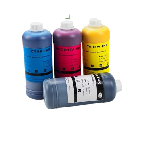 AWGSRZIU 1000-ml-Tintenflasche Kompatibel mit HP82-kompatible Pigmenttinte Kompatibel mit Designjet 500 800 510-Drucker, erhältlich in 4 Farben(1PCS Yellow) von AWGSRZIU