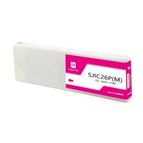 AWGSRZIU 300 ml Pigment-Tintenpatrone, kompatibel mit TM-C7500 C7500 Etikettendrucker SJIC26P(Magenta) von AWGSRZIU