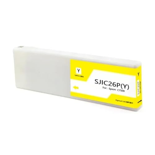 AWGSRZIU 300 ml Pigment-Tintenpatrone, kompatibel mit TM-C7500 C7500 Etikettendrucker SJIC26P(Yellow) von AWGSRZIU