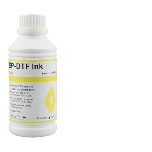 AWGSRZIU 500 ml DTF-Tinte, kompatibel mit Direkttransferfolie Kompatibel mit Verschiedene Drucker, einschließlich L1800 L805 L800 R1390 XP600 DX5 DX7 4720 I3200 P400 F2000 F2100 DTF-Drucker(Yellow) von AWGSRZIU