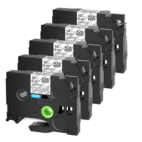 AWGSRZIU 5er-Pack Etikettenband kompatibel mit TZe-135 TZe-145 TZe-155 transparentes laminiertes Farbband Kompatibel mit Drucker PTD410 PTD460BT 12 mm 18 mm 24 mm AWGSRZIU 5er-Pack Etikettenband kompatibel mit TZe-135 TZe-145 TZe-155 transparentes laminiertes Farbband Kompatibel mit Drucker PTD410 PTD460BT 12 mm 18 mm 24 mm von AWGSRZIU