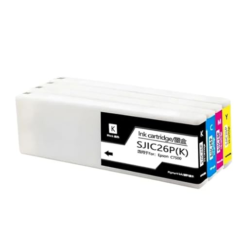 AWGSRZIU Kompatible Patrone Kompatibel mit SJIC26P TM-C7500 mit 300 ml Pigmenttinte Kompatibel mit Colorworks C7500 Etikettendrucker(1Set) von AWGSRZIU