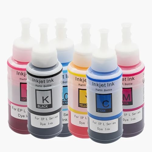 AWGSRZIU Nachfülltinte kompatibel mit den Modellen L800 L805 L810 L850 L565 L1800 L3150 L3100 L380 L100 L110, einschließlich 664 672 673 T6731 T6732 T6733 T6734 T6735 T6736(1SET(6PC)) von AWGSRZIU