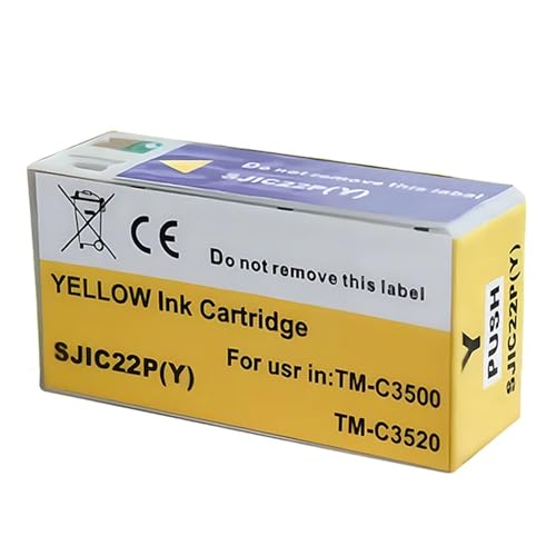 AWGSRZIU SJIC22P Etikettendrucker-Pigmenttintenpatrone, kompatibel mit TM-C3500 C3500 3500 Modell C33S020577(Y 1PC) von AWGSRZIU