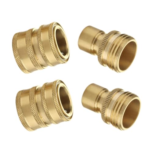 ＡＷＨＡＯ 4Pcs Garten Schlauch Quick Connect Druck Washer Adapter Quick Release Stecker, Messing von ＡＷＨＡＯ
