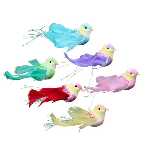 ＡＷＨＡＯ 6Pcs Künstliche Vögel Simulation Vögel Dekorative Lebensechte Clip auf Floral von ＡＷＨＡＯ