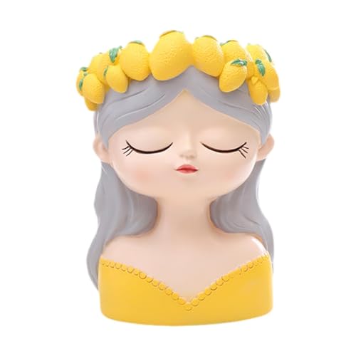 ＡＷＨＡＯ Blumentopf Pflanzgefäß Übertopf Dekotopf Als Moderner Pflanzenbehälter in Mädchenform Aus Harz Als Blickfang für Regal Und Als Geschenk Zum Einzu, Style A von ＡＷＨＡＯ