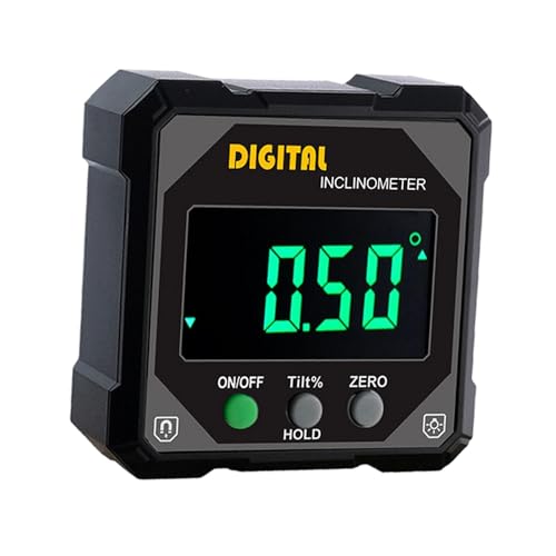 AWHAO Digitaler Neigungsmesser Digitaler Winkel Elektronisches Nivelliergerät Gradmesser mit Praktischer Hold Funktion für Präzisionsarbeiten in Holz, Gelb AWHAO Digitaler Neigungsmesser Digitaler Winkel Elektronisches Nivelliergerät Gradmesser mit Praktischer Hold Funktion für Präzisionsarbeiten in Holz, Gelb von AWHAO