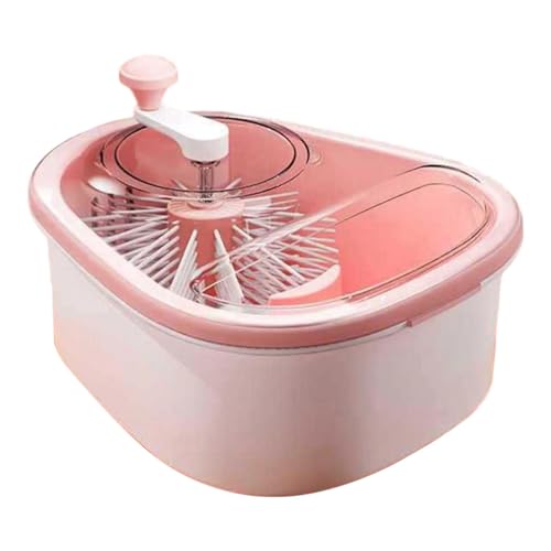 ＡＷＨＡＯ Fruchtwascher Obst Und Gemüsewaschgerät mit Drehfunktion Ergonomischer Handgriff Und Pp Transparente Sichtabdeckung für Senioren Küche Hau, Rosa von ＡＷＨＡＯ