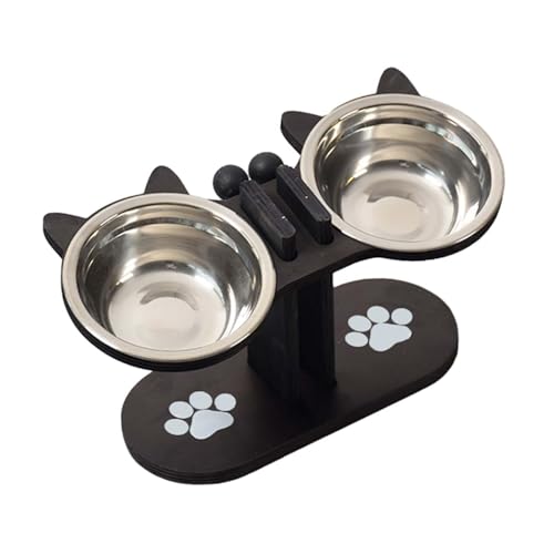 AWHAO Futternapf mit erhöhtem Ständer für kleine Hunde und Katzen, Schwarz AWHAO Futternapf mit erhöhtem Ständer für kleine Hunde und Katzen, Schwarz von AWHAO