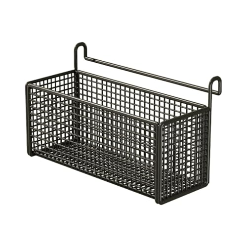ＡＷＨＡＯ Hängender Nachttisch Aufbewahrungskorb, Praktisch Und Stabil, Metallregal Neben Dem Regal für Wohnheim, Wohnung, Zuhause, Schwarz, M von ＡＷＨＡＯ