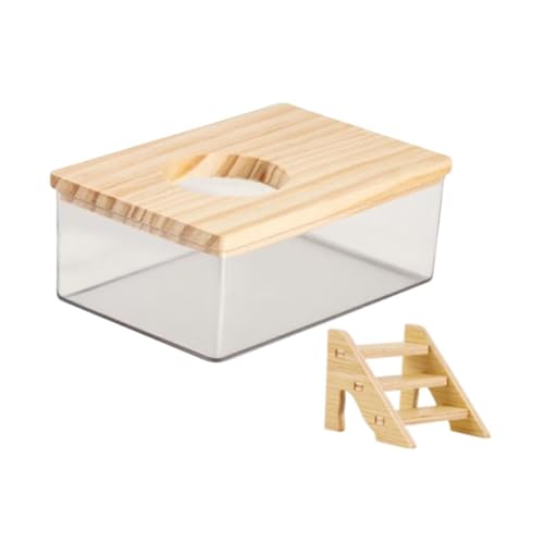 ＡＷＨＡＯ Hamster Sandbadebox mit Leiter, Lebensraum für Mäuse Und Rennmäuse, M von ＡＷＨＡＯ