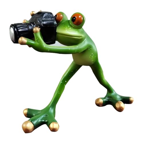 ＡＷＨＡＯ Harz Frosch Fotograf Figurine für Pool Terrasse Decor Lebensechte von ＡＷＨＡＯ