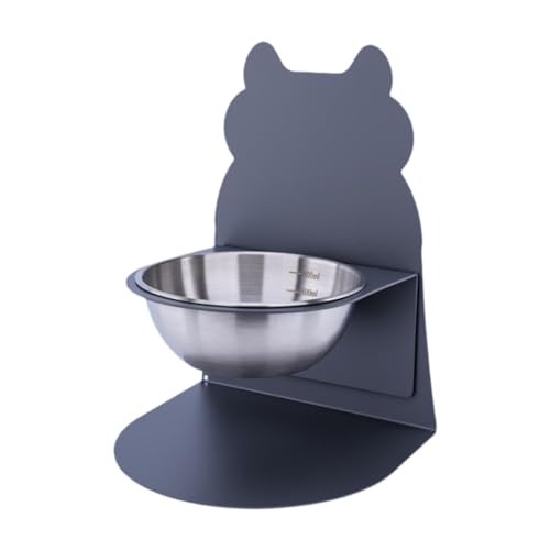 AWHAO Katzennapf mit Ständer, Snackspender und Trinkgefäß, Graue Silberne Schale AWHAO Katzennapf mit Ständer, Snackspender und Trinkgefäß, Graue Silberne Schale von AWHAO