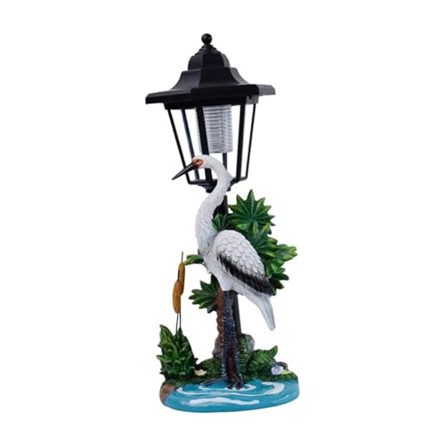 ＡＷＨＡＯ Kranfigur mit Solarlaterne Geschenk Ideales Einzigartiges Dekoratives Gartendekor für Garten Großmutter Draußen, Weiß von ＡＷＨＡＯ