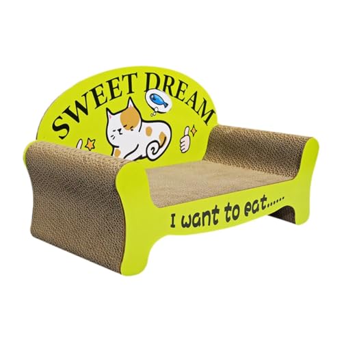 ＡＷＨＡＯ Kratzbrett Als Katzensofa Und Kratzliege EIN Robustes Kratzsofa Und Katzenmöbel Aus Stabiler Wellpappe Zur Förderung des Spieltriebs für, GrÜn von ＡＷＨＡＯ