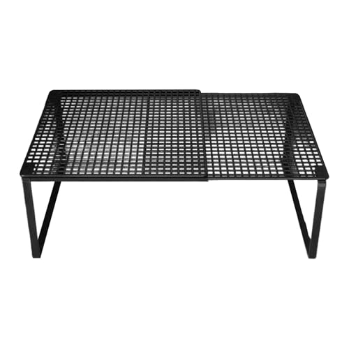 ＡＷＨＡＯ Küchenregal Schrankablage Erweiterbares Regal Ordnungsständer Metall für Effiziente Organisation von Geschirr Tassen Schalen Büchern Gewürzen für, Schwarz 38 bis 62cm von ＡＷＨＡＯ