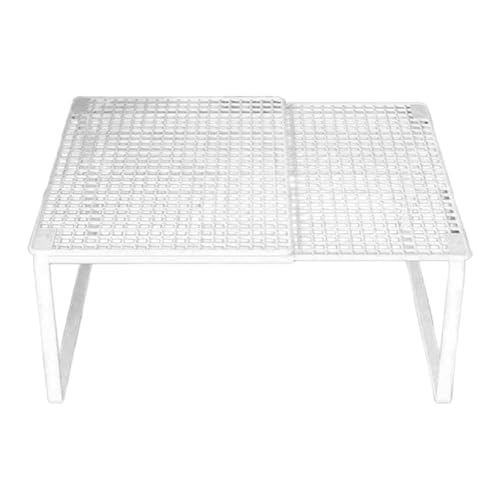 ＡＷＨＡＯ Küchenregal Schrankablage Erweiterbares Regal Ordnungsständer Metall für Effiziente Organisation von Geschirr Tassen Schalen Büchern Gewürzen für, Weiß 27 bis 38 cm von ＡＷＨＡＯ