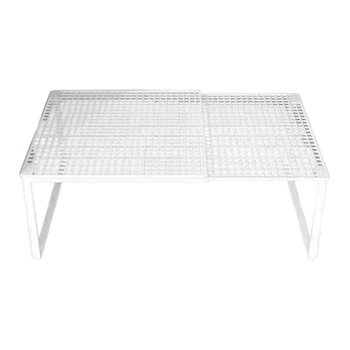 ＡＷＨＡＯ Küchenregal Schrankablage Erweiterbares Regal Ordnungsständer Metall für Effiziente Organisation von Geschirr Tassen Schalen Büchern Gewürzen für, Weiß 38 bis 62cm von ＡＷＨＡＯ