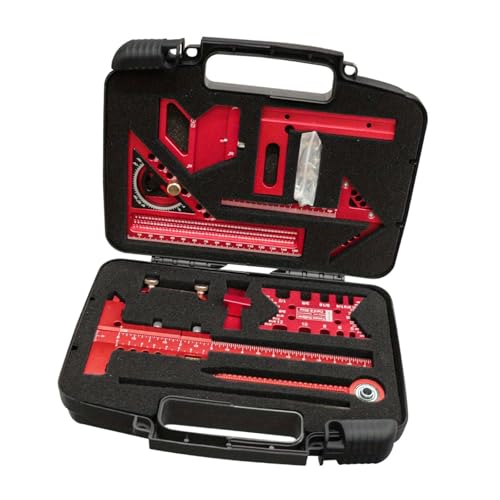 AWHAO Lineal Set für Die Holzbearbeitung, Aluminium Messwerkzeug Zum Anreißen von Linien, Markieren von Tischlern Und für Heimwerkerprojekte in, 9 StÜcke AWHAO Lineal Set für Die Holzbearbeitung, Aluminium Messwerkzeug Zum Anreißen von Linien, Markieren von Tischlern Und für Heimwerkerprojekte in, 9 StÜcke von AWHAO