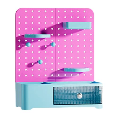 ＡＷＨＡＯ Schreibtisch Organizer mit Abnehmbarem Hängekorb Stiftehalter mit Schublade Aufbewahrungsbox Kosmetikhalter Aus PP Material für Studienraum Atelier Ho, Rose Cyan von ＡＷＨＡＯ