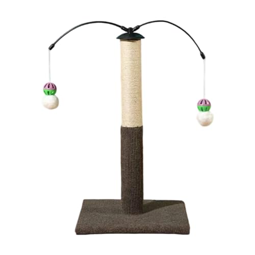 AWHAO Sisal Kratzbaum mit Stabiler Basis, für Hauskatzen mit Hängenden Bällen, Kaffee AWHAO Sisal Kratzbaum mit Stabiler Basis, für Hauskatzen mit Hängenden Bällen, Kaffee von AWHAO
