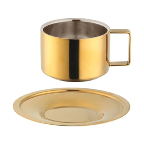 AWHAO Teetassen-Set mit Tablett, 200 ml, für Restaurant, Café, Party, Gold AWHAO Teetassen-Set mit Tablett, 200 ml, für Restaurant, Café, Party, Gold von AWHAO