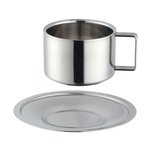 AWHAO Teetassen-Set mit Tablett, 200 ml, für Restaurant, Café, Party, Silber AWHAO Teetassen-Set mit Tablett, 200 ml, für Restaurant, Café, Party, Silber von AWHAO