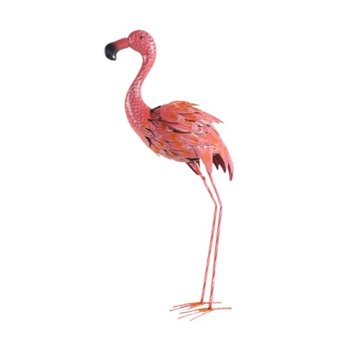 ＡＷＨＡＯ Tier Figuren Kunst Handwerk Metall Flamingo Statue für Innenhof Balkon Im von ＡＷＨＡＯ