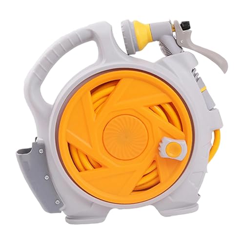 AWHAO Wasserrohrwagen Gartenschlauchwagen Schlauchaufbewahrung Mini Schlauchwagen Set Platzsparende Konstruktion Material PP für Balkon Garten Beachreinigun, Gelb AWHAO Wasserrohrwagen Gartenschlauchwagen Schlauchaufbewahrung Mini Schlauchwagen Set Platzsparende Konstruktion Material PP für Balkon Garten Beachreinigun, Gelb von AWHAO