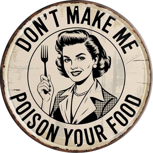AWISZZZ Metallschild "Poison Your Food", rund, Warnschild für Küche, Wanddekoration, Chef, Humor, Geschenk, 20,3 x 20,3 cm AWISZZZ Metallschild "Poison Your Food", rund, Warnschild für Küche, Wanddekoration, Chef, Humor, Geschenk, 20,3 x 20,3 cm von AWISZZZ