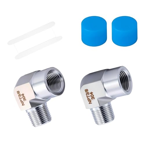 90 Grad abgewinkelter Gewindeanschluss Metallrohrverbindungs-Manometer-Armaturen-Set für industrielle Sanitäranwendungen, Edelstahl-Hydraulikrohrverschraubung 90 Grad abgewinkelter Gewindeanschluss Metallrohrverbindungs-Manometer-Armaturen-Set für industrielle Sanitäranwendungen, Edelstahl-Hydraulikrohrverschraubung von AWJUWHBJ