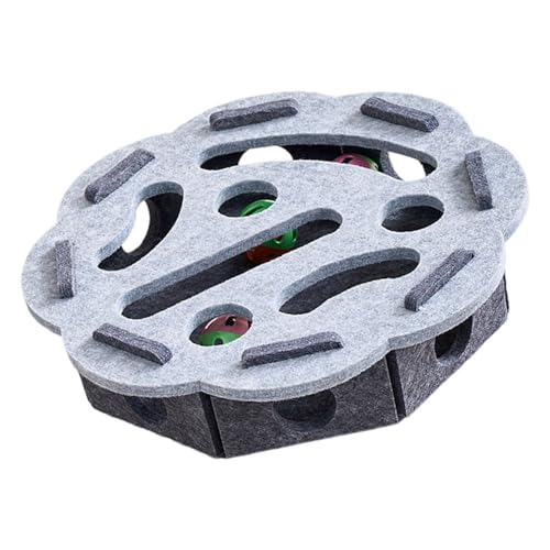 AWJUWHBJ Interaktion Filz Puzzle Box Katzen Mentale Stimulation Spielzeug Mit Glocken Ball Design Ermutigen Neugier Und Spielen Katzen Puzzle Labyrinth Spielzeug von AWJUWHBJ