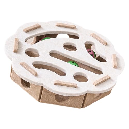 AWJUWHBJ Interaktion Filz Puzzle Box Katzen Mentale Stimulation Spielzeug Mit Glocken Ball Design Ermutigen Neugier Und Spielen Katzen Puzzle Labyrinth Spielzeug von AWJUWHBJ