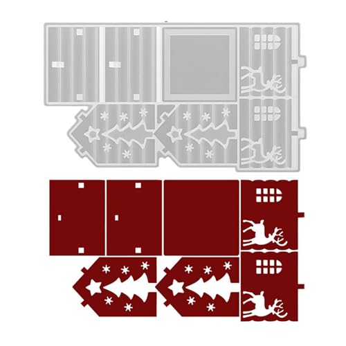 Abnehmbare Weihnachtshaus-Silikon-Backform für Harzkunst und Geschenkherstellung, wiederverwendbares Ornament-Werkzeug, leicht zu lösen, Silikonform für Anfänger von AWJUWHBJ