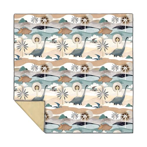 Große 130 x 130 cm Baby-Fußmatte mit einzigartigem Muster, rutschfeste Silikon-Unterseite für einfache Reinigung, extra große Hochstuhl-Matte von AWJUWHBJ