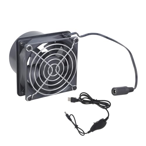 Leises 8 cm USB-betriebenes Kanalgebläse mit einstellbarer Geschwindigkeit und Luftrohr für Drucker, Haustierhäuser, Werkstätten, Belüftungssysteme, verstellbares Werkstattgebläse von AWJUWHBJ