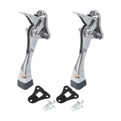 Metall-Türstopper, robust, verstellbar, Kickdown-Türstopper, Halter mit Gummispitze, einfach aufzustellen und zu lösen, verstellbare Halterung mit rutschfester Gummispitze, 2 Stück Metall-Türstopper, robust, verstellbar, Kickdown-Türstopper, Halter mit Gummispitze, einfach aufzustellen und zu lösen, verstellbare Halterung mit rutschfester Gummispitze, 2 Stück von AWJUWHBJ