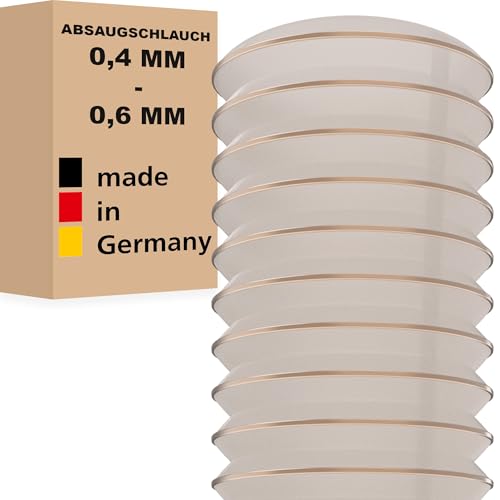 AWM Absaugschlauch PU transparent 0,4/0,6 mm Absauganlage Spiralschlauch schwer entflammbar Flexschlauch - Meterware (200 mm, Wandstärke: 0,6 mm) von AWM