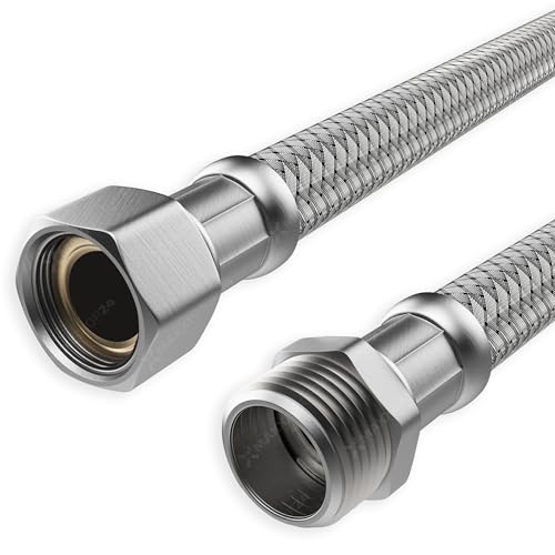 AWM Edelstahl Flexschlauch Panzerschlauch Anschlußschlauch Sanitär Heizung WC Solar Hauswasserwerk (1" ÜM x 1" AG - 150 cm, DN19) von AWM
