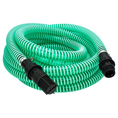 AWM Saugschlauch 1 Zoll Ansauggarnitur Gartenpumpe Ansaugschlauch Rückschlagventil Hauswasserwerk (15 Meter, Grün/Kunststoff) von AWM