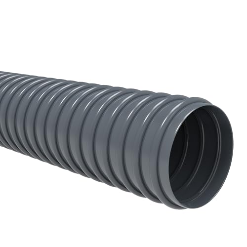 Absaugschlauch PVC *Grau Saugschlauch Spiralschlauch Flexschlauch leicht & flexibel - Meterware - (60 mm) von AWM