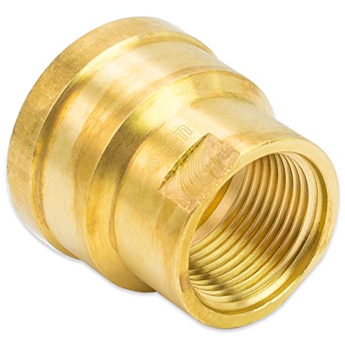 Muffe reduziert Doppelmuffe Reduziermuffe Innengewinde Fitting Rohrfitting Auslauf Adapter Schraubfitting Gewindefitting Industriequaltät - Made in Italy (Messing, 1" IG x 3/4" IG) von AWM