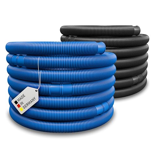 Schwimmbadschlauch Ø 38mm Saugschlauch Poolschlauch Solarschlauch Pumpenschlauch mit Muffen Made in Germany (3 m, Blau) von AWM