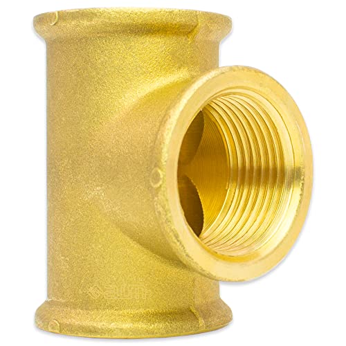 T-Stück Innengewinde Fitting Rohrfitting Rohrwinkel Bogen Adapter Schraubfitting Gewindefitting Industriequaltät - Made in Italy (Messing, 3/4" IG) von AWM